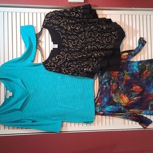 Womens Tops, EUC Small, bundle of 3, asst designs dressy to casual, 3 for 1